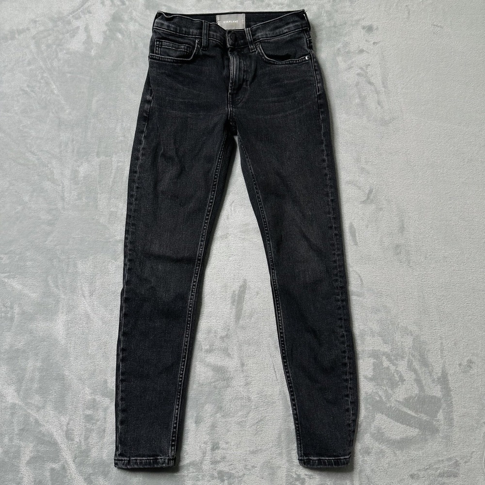 Everlane Black Midrise Ankle Jeans Clean Girl Minimalist‎ Everyday Staple Sz 24